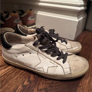 Golden Goose White and Black Sneakers 38